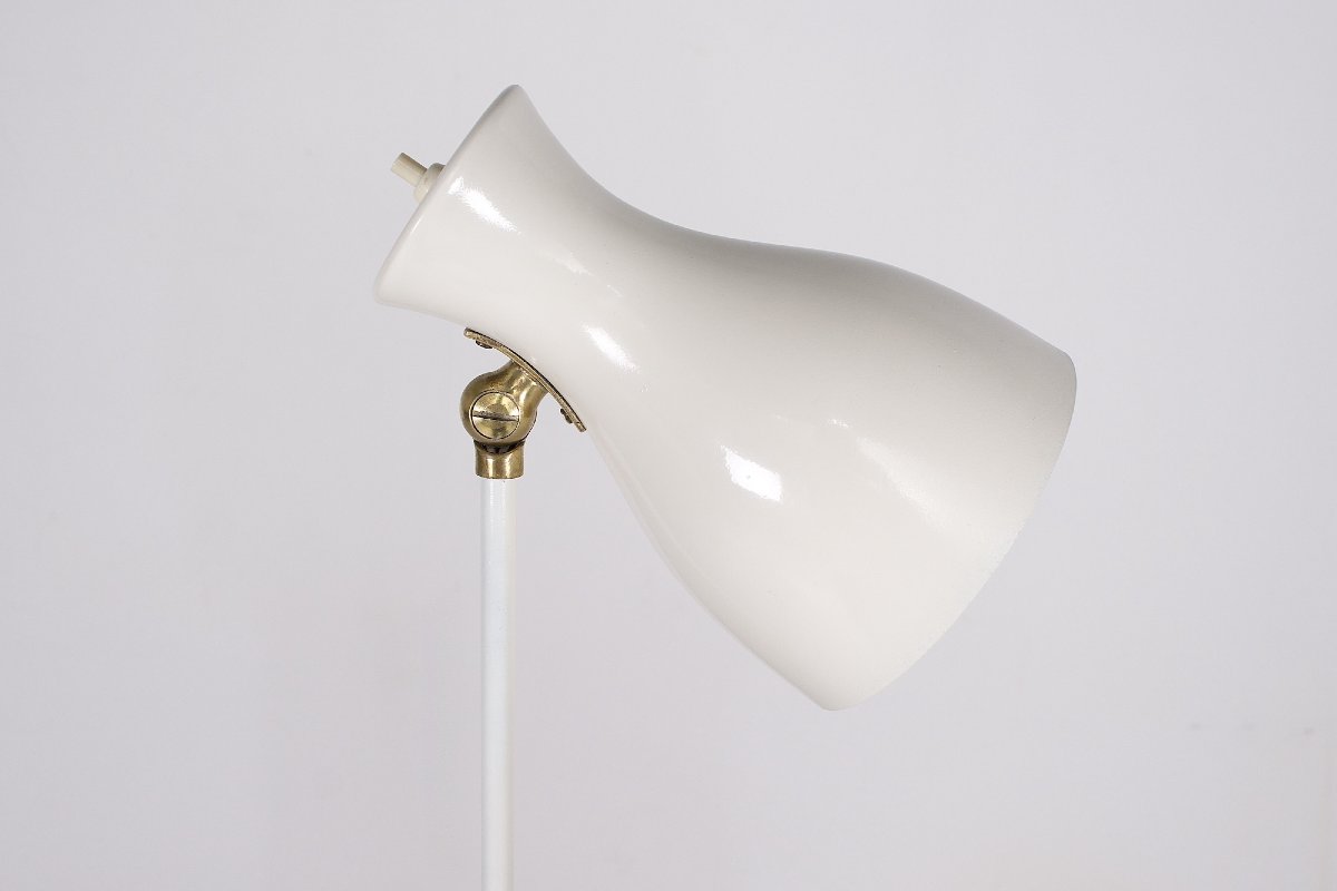Brass And Lacquered Metal Floor Lamp, Switzerland, 1950s.-photo-2