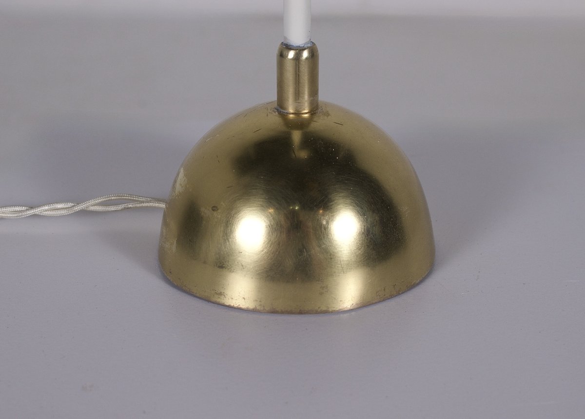 Brass And Lacquered Metal Floor Lamp, Switzerland, 1950s.-photo-1