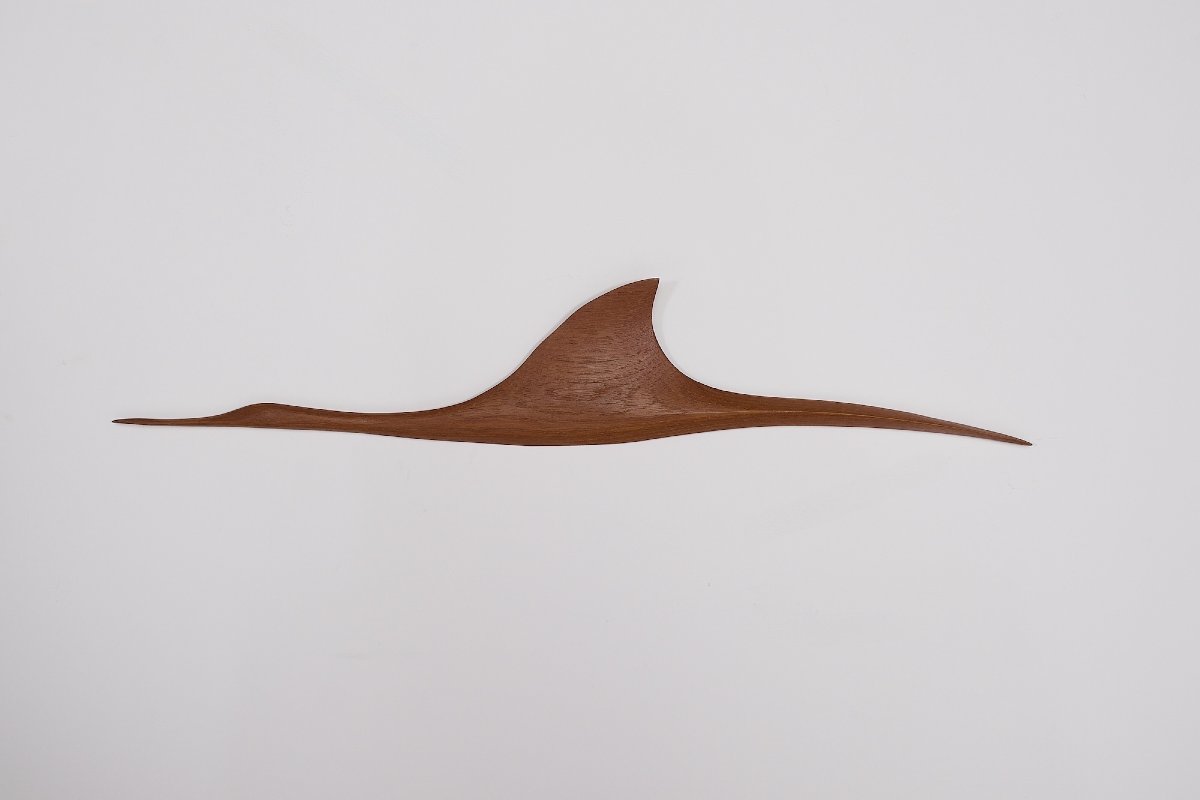 Wall Decoration Depicting A Flock Of Cranes, Teak, 1960s-photo-1