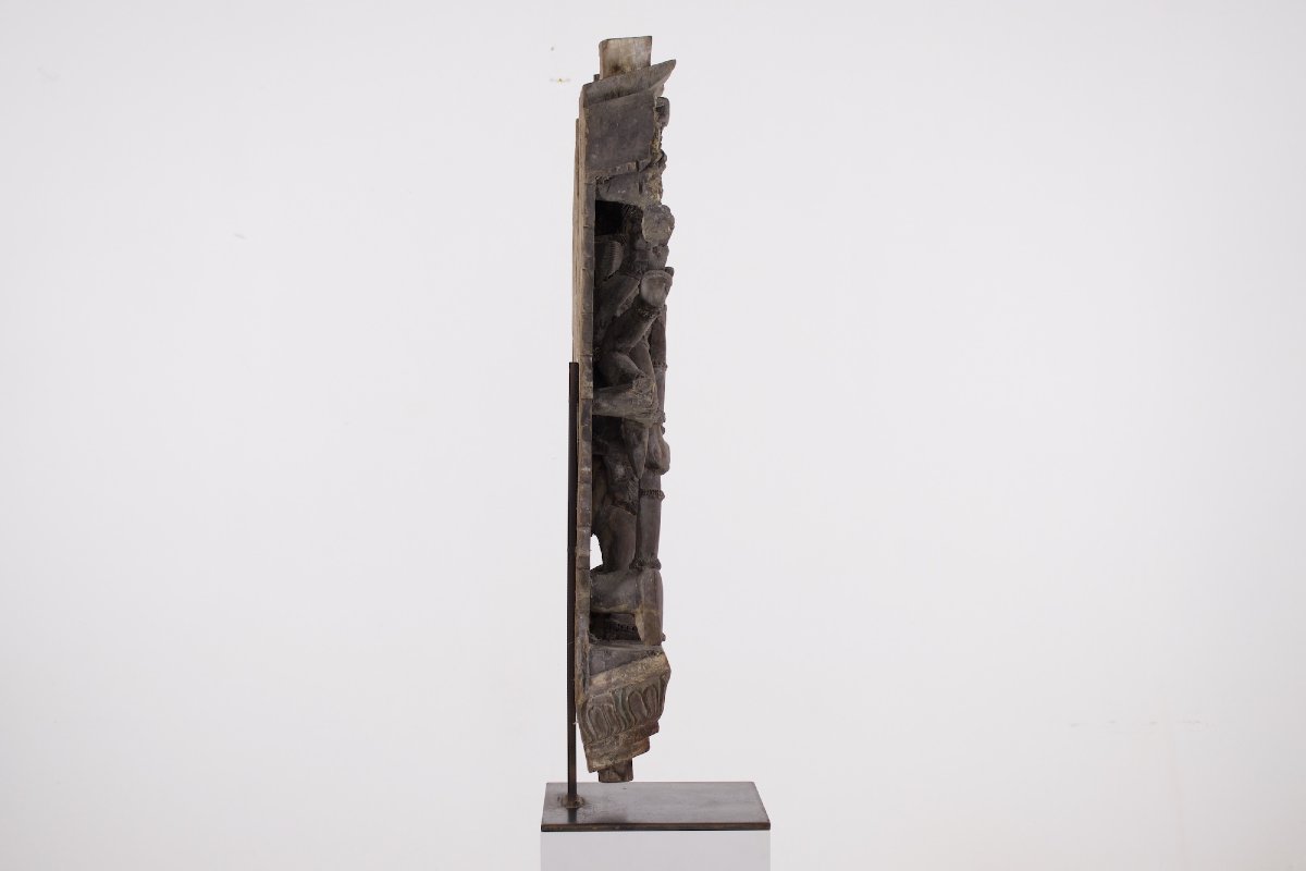 Panneau en bois sculpté, Inde du sud, XIX ème siècle.-photo-4
