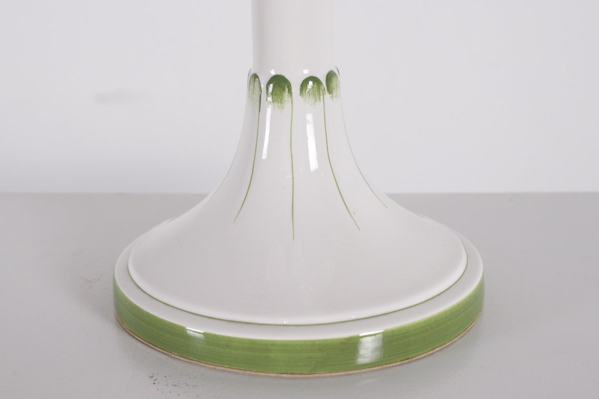 Pair Of Earthenware Table Lamps With Palm Tree Bases, From The 1970s.-photo-2