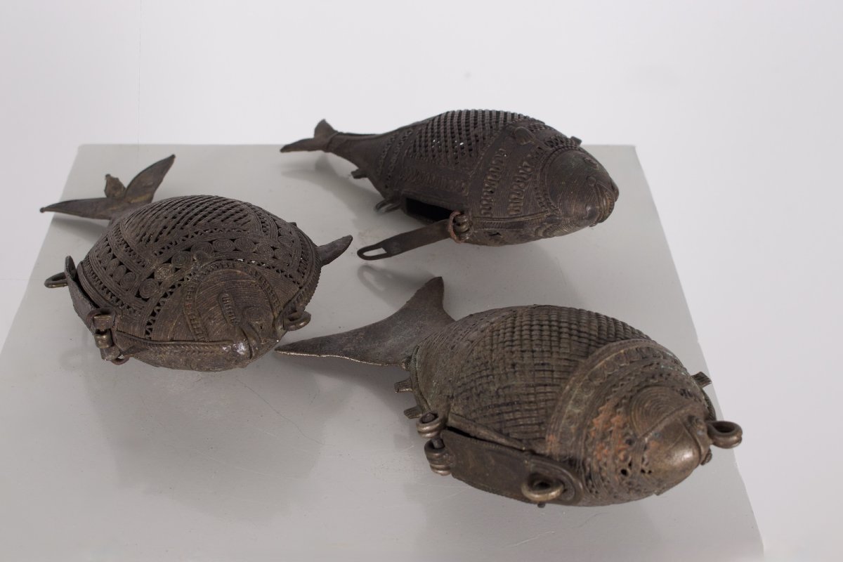 Set Of Three "fish" Boxes, India, Circa 1900.-photo-1