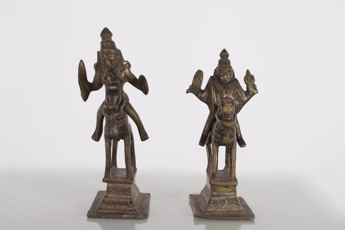Sculptures en laiton, Inde, XIX ème siècle.