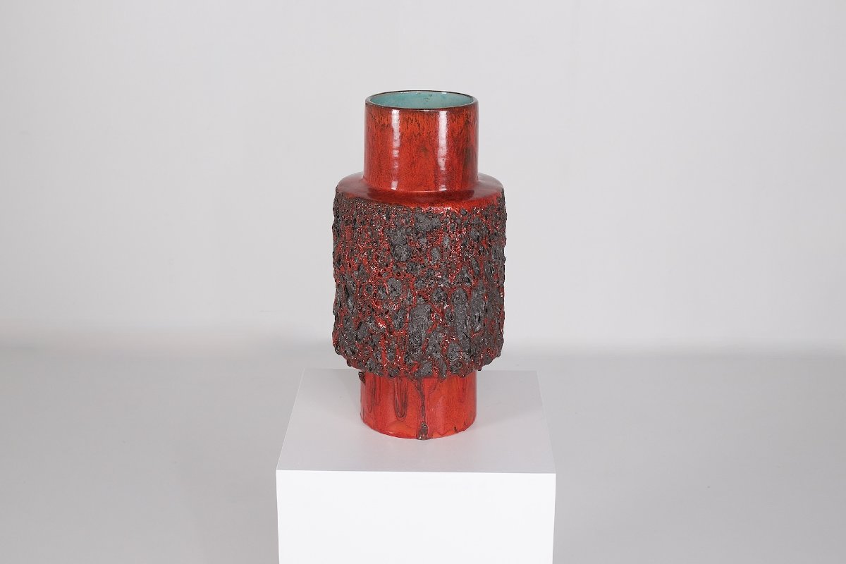 Vase en céramique rouge, Otto Gerharz, années 1970.-photo-2