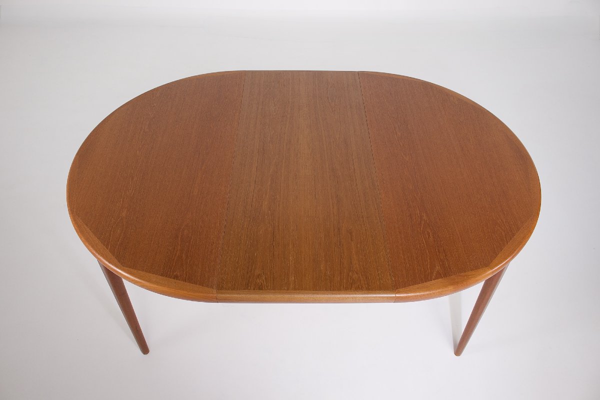 Extendable Teak Round Table, Vv Mobler, Denmark, 1960s. -photo-2