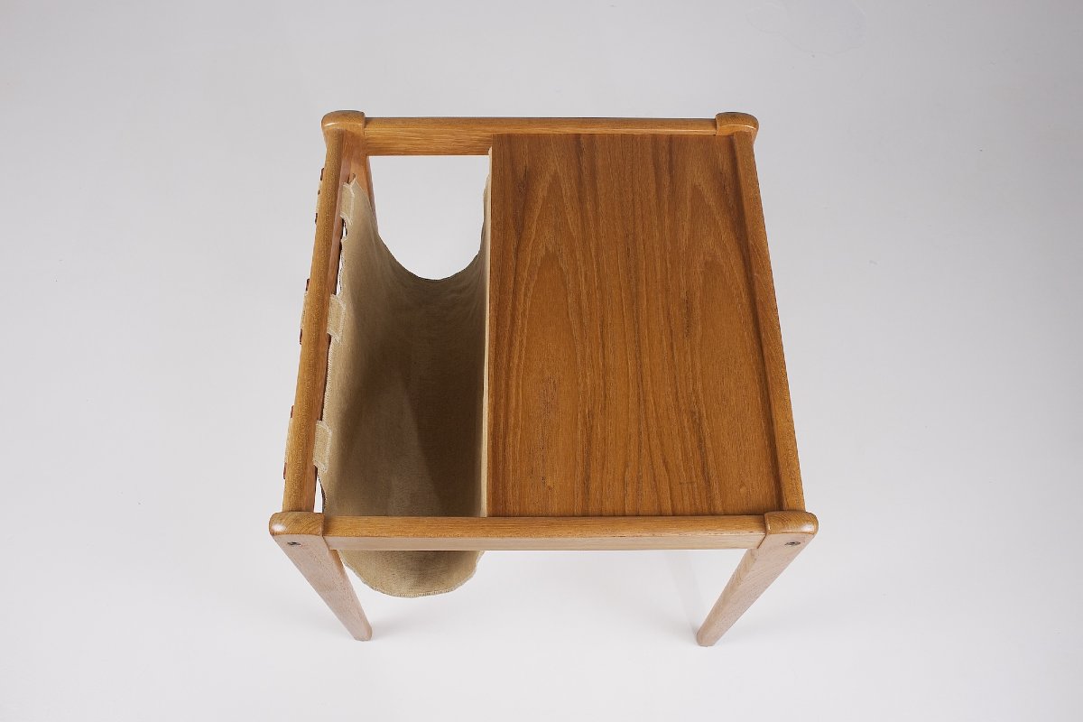Table d'appoint/porte-journaux , teck, Danemark, années 60.-photo-1