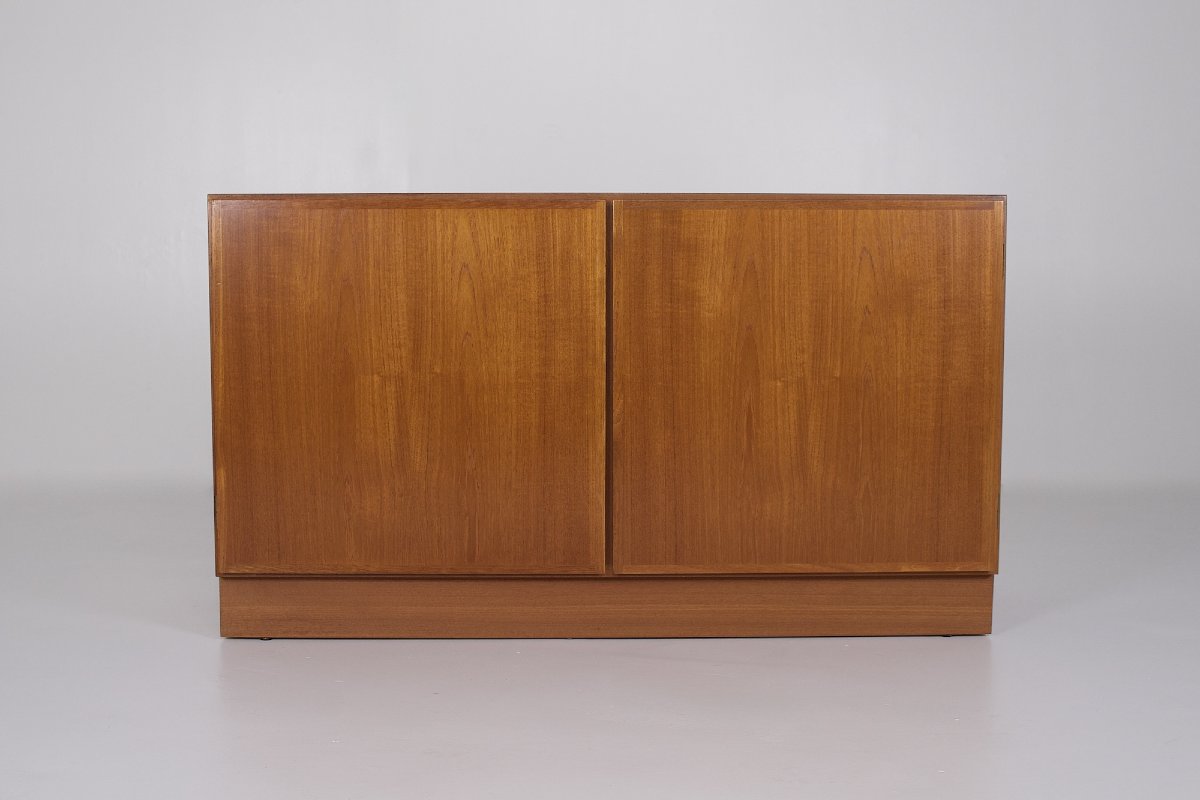 Commode Scandinave en teck, 2 portes, 6 tiroirs, Danemark, années 70.-photo-3