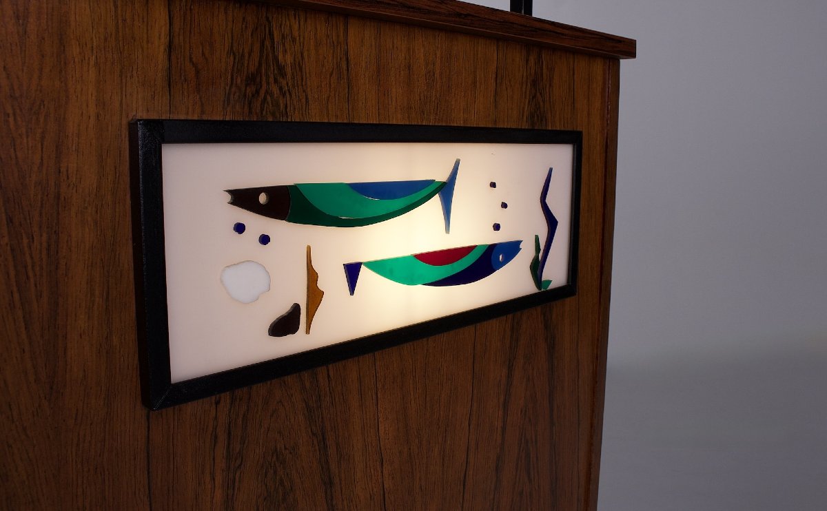 A Modernist-style Rosewood Bar With Lighting, From The 50s.-photo-2