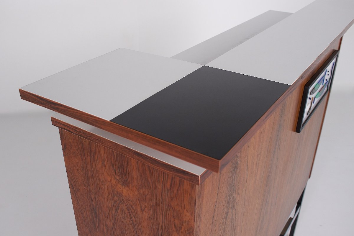A Modernist-style Rosewood Bar With Lighting, From The 50s.-photo-2