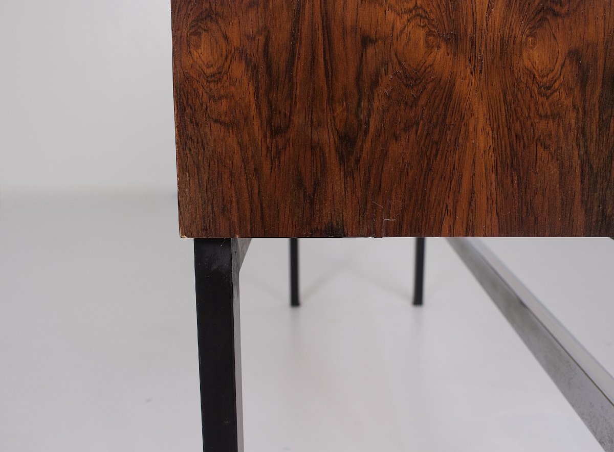 A Modernist-style Rosewood Bar With Lighting, From The 50s.-photo-3