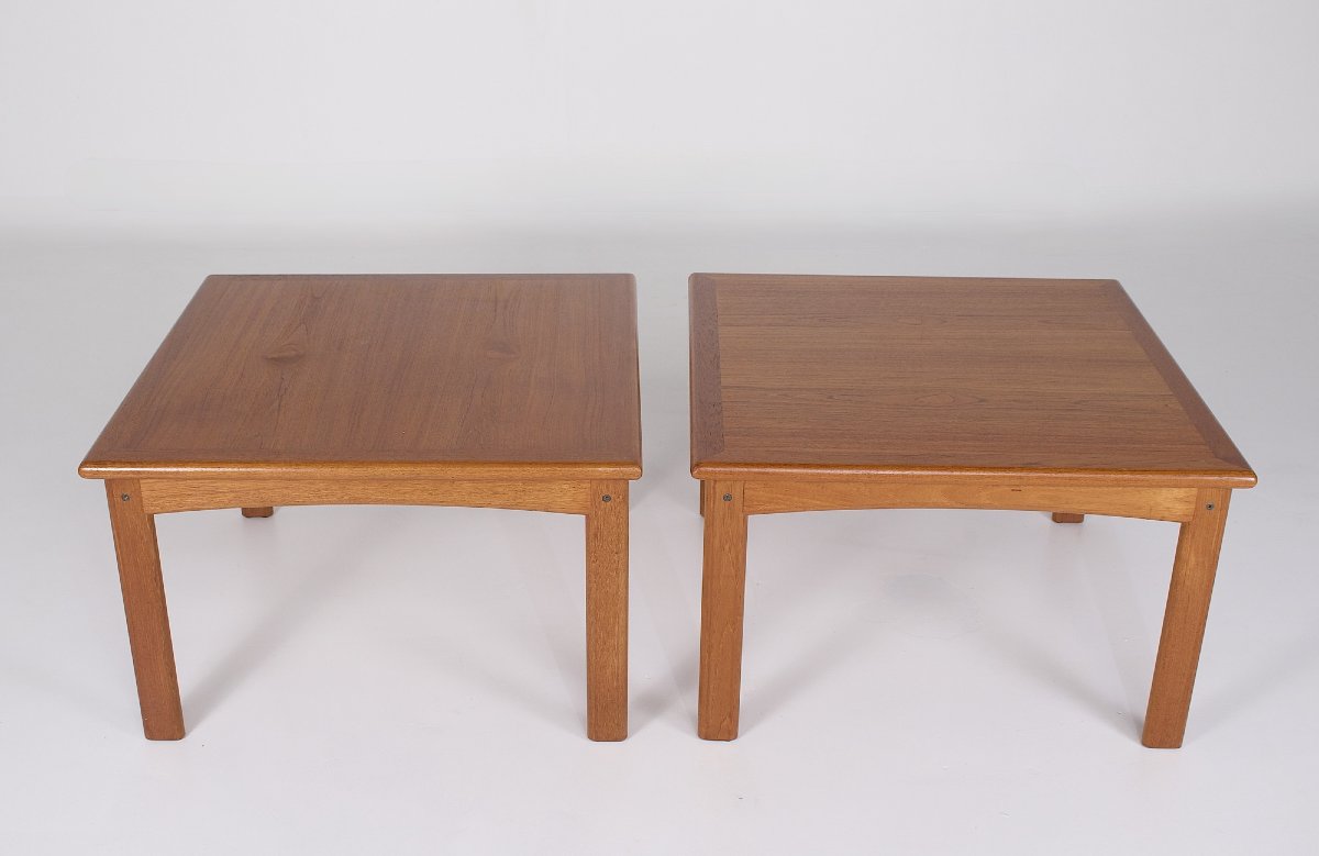 Deux tables basses Scandinave en teck, Danemark, années 1970.-photo-2