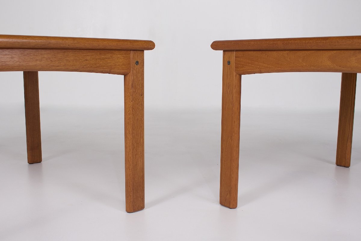 Deux tables basses Scandinave en teck, Danemark, années 1970.-photo-3