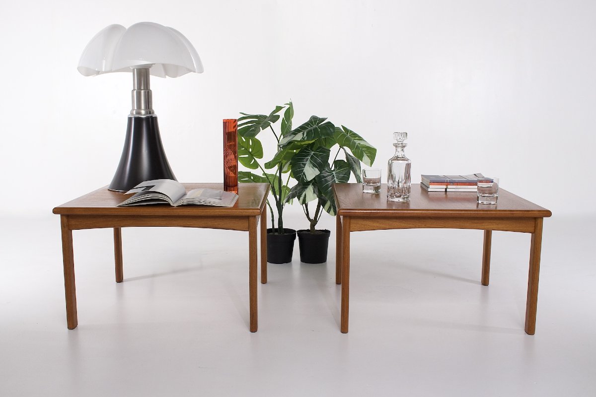 Deux tables basses Scandinave en teck, Danemark, années 1970.-photo-4