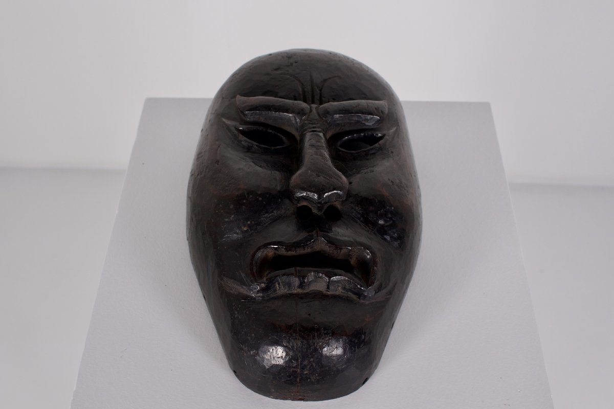 Masque en bois sculpté, Inde.-photo-2