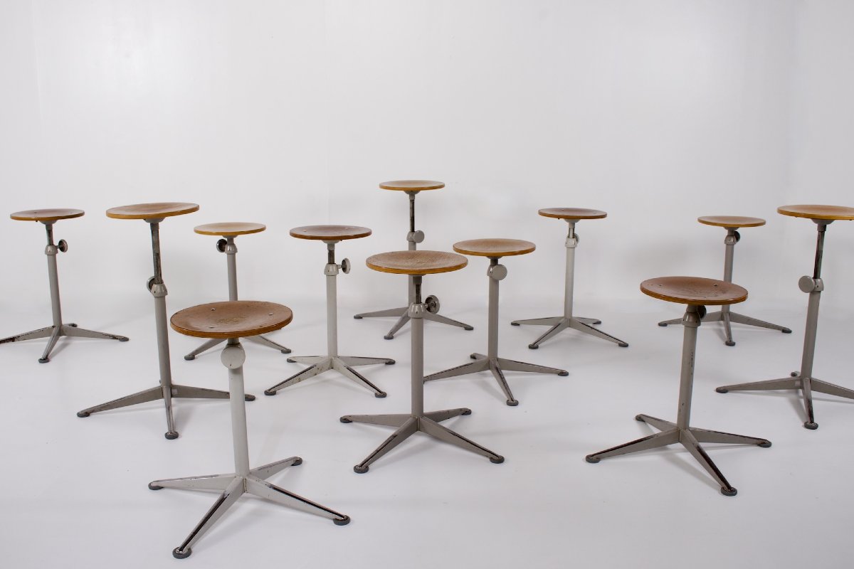 Adjustable Drafting Stool, Friso Kramer, 1960s.
