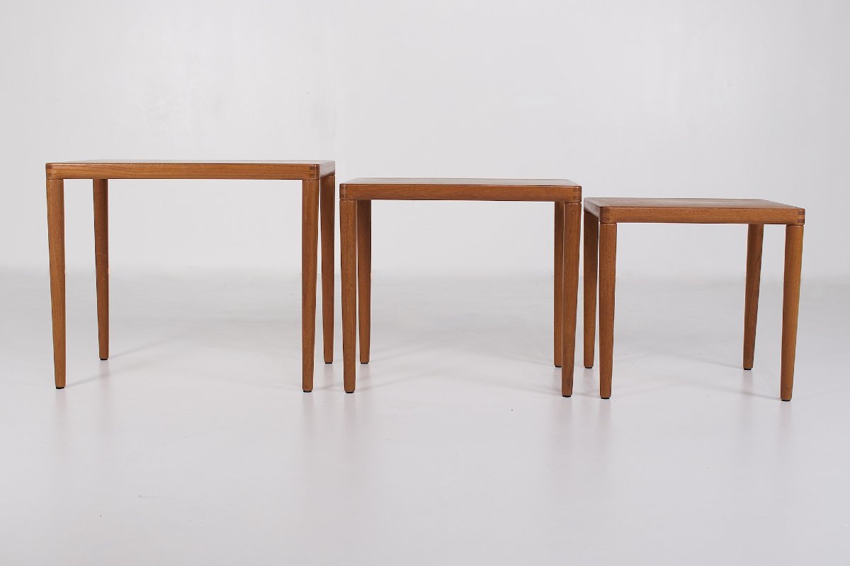 Tables gigognes en teck, Henry Walter Klein, Danemark, -photo-2