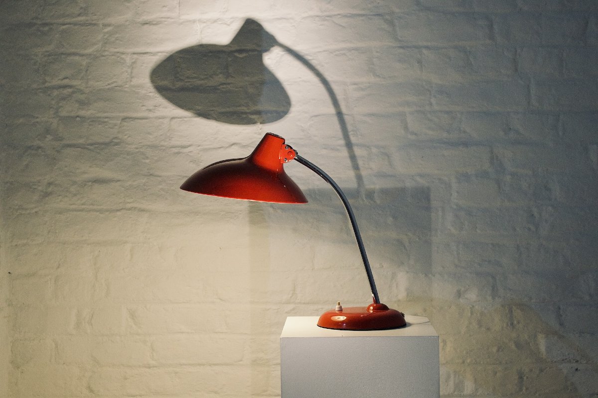 Kaiser Idell Red Table Lamp. 