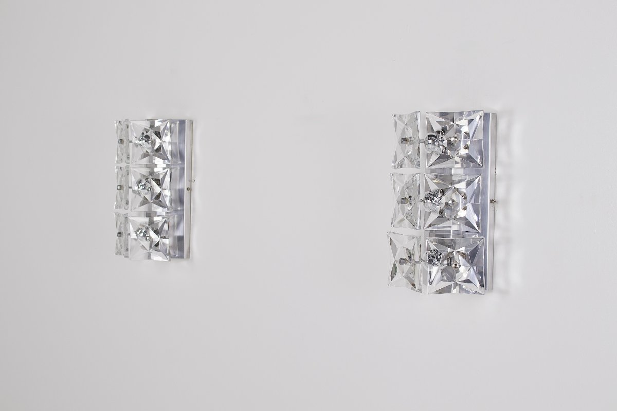 Crystal And Steel Wall Sconces, Published By Kinkeldey.-photo-2