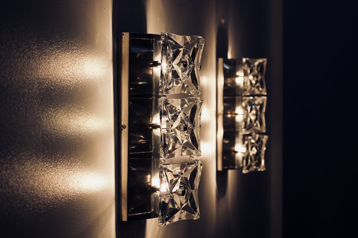 Crystal And Steel Wall Sconces, Published By Kinkeldey.-photo-3