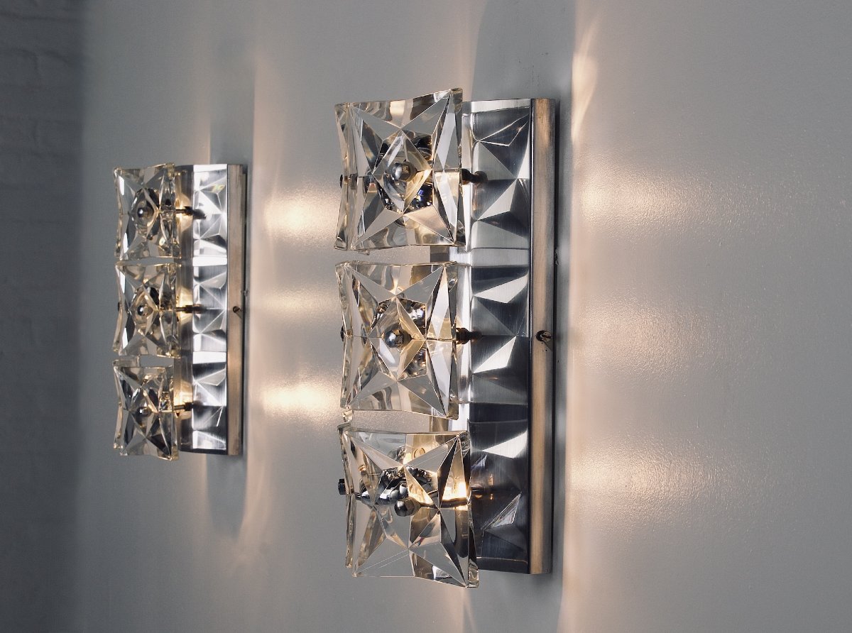 Crystal And Steel Wall Sconces, Published By Kinkeldey.