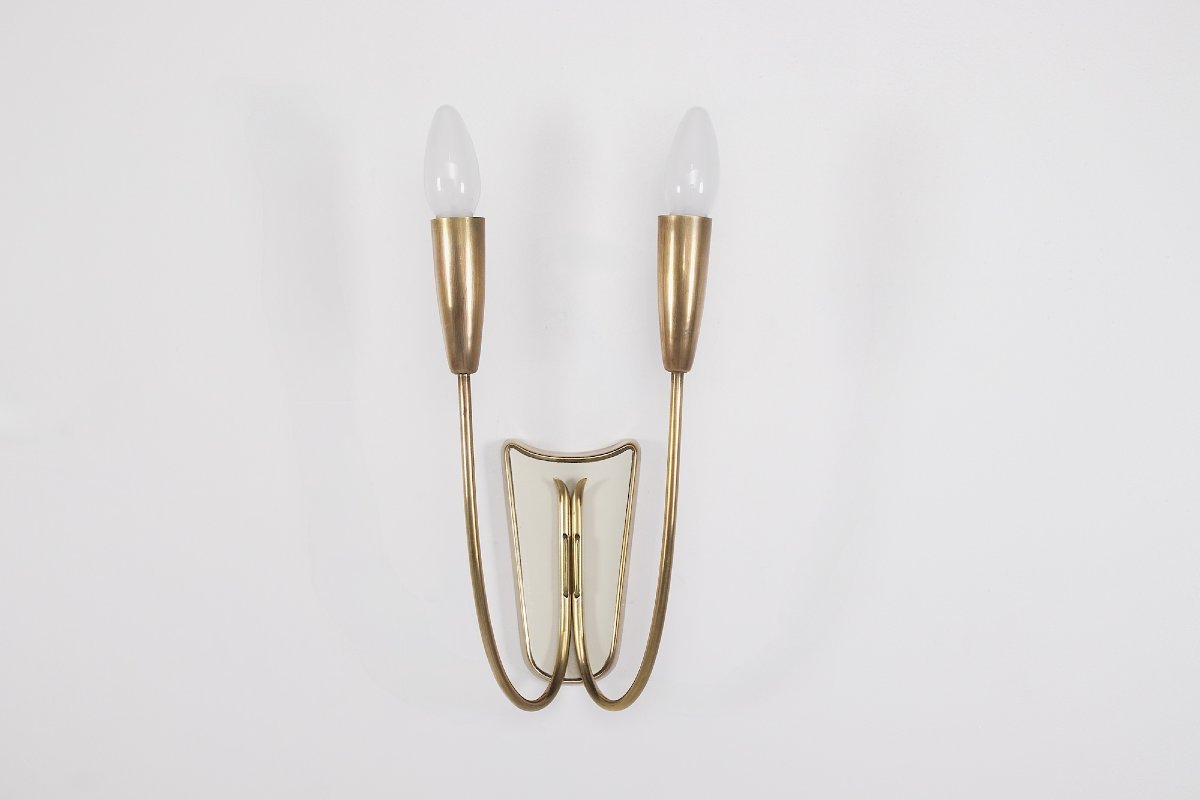 Two-arm Brass Wall Sconces.-photo-4