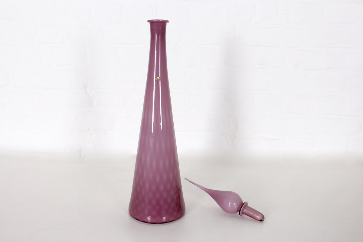 Large Empoli Decanter In Opaline Lilac-photo-1