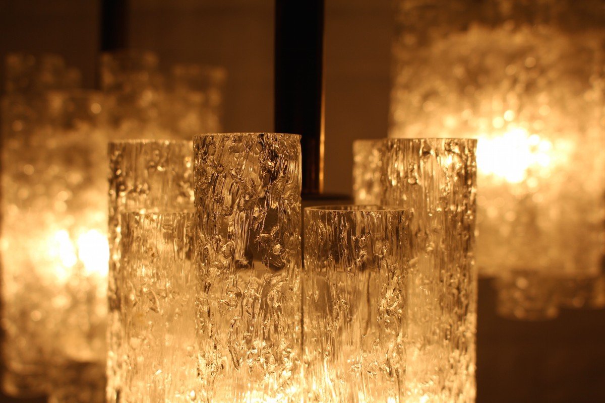 Tubular Blown Glass Cascade Suspension-photo-5