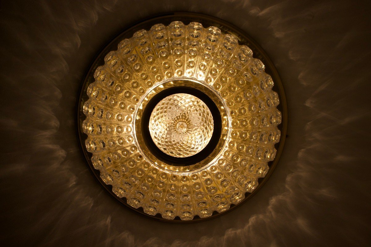 “hollywood Regency” Dome Ceiling Lamp-photo-3