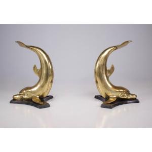 Dolphin Console Feet In Solid Brass.