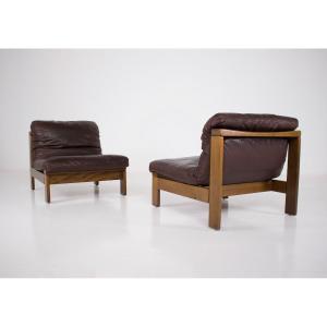 1970 Carl Straub Style Leather Armchairs (3).