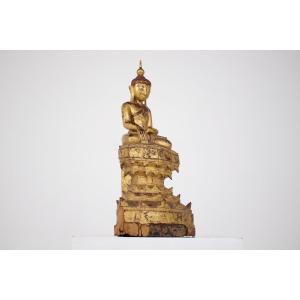 Buddha In Golden Wood, Burma.