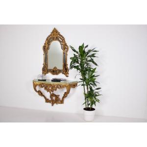 Wall Console & Its Beaded Mirror.