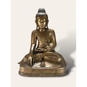 Bouddha Shakyamuni En Bronze, 19ème Siècle.