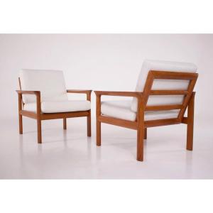 Pair Of Danish Armchairs.