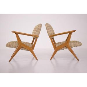 Pair Of French Modernist Armchairs.