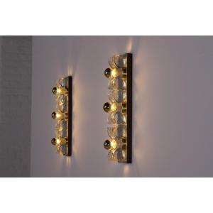 Paire d’appliques en Laiton Hollywood Regency