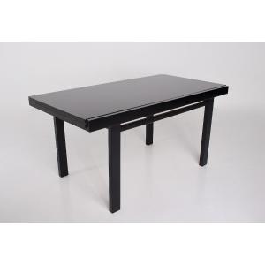 Table Brutaliste Noire à Allonge