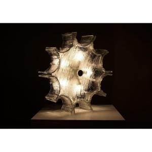 Plafonnier Décagone Star Ice en Verre Givré