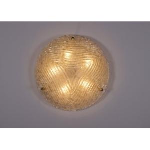 Large Murano Ice Glass Ceiling Light