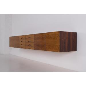 Wall-mounted Hanging Sideboard In Rosewood