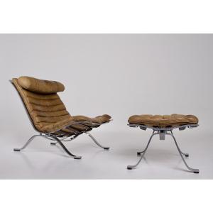 Ari Armchair And Footstool By Arne Norell