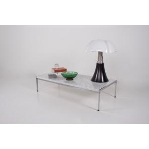 Table basse en marbre et acier chromé, Kho Liang Le et Artifort