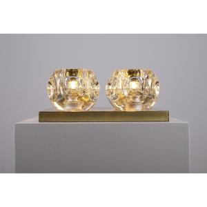 Ice Cube Ceiling Light In Brass - Peill & Putzler, 1970s