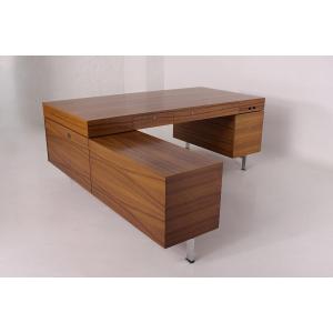 Stately Executive Desk, American Walnut, 1970s.