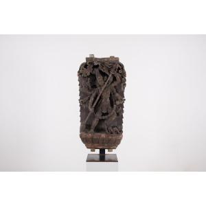 Panneau en bois sculpté, Inde du sud, XIX ème siècle.
