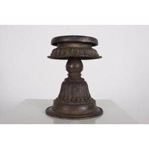 Traditional Bronze Oil Lamp, Nepal, 19th Century.