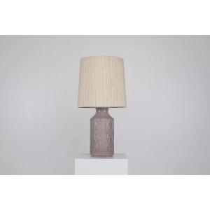 Lampe en soie et céramique, années 1970.