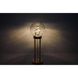 Floor Lamp Made Of Brass, Gold-plated Aluminum, And Blown Glass, From The 1970s.