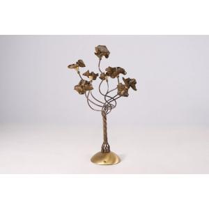 Brass Tulle Floral Lamp