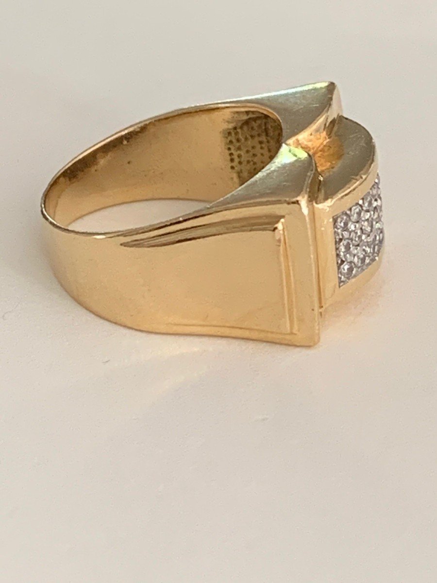 2301 – Yellow Gold Diamond Bridge Ring-photo-3